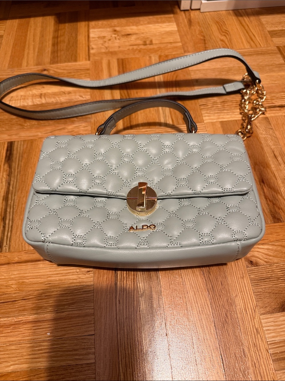 ALDO Quilted shoulder Bag with Gold Hardware